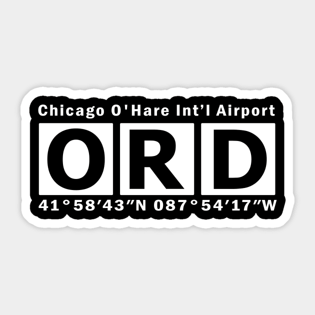 ORD Airport, Chicago O'Hare International Airport Sticker by Fly Buy Wear